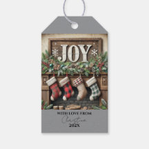Simple Vintage Rustic Joy Typography Christmas