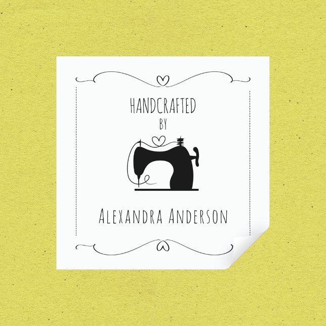 Simple Vintage Sewing Machine Hand Craft Square Sticker (Simple Vintage Sewing Machine Hand Craft Square Sticker)