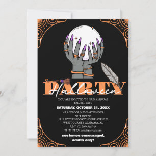 simple vintage spooky halloween costume party  invitation