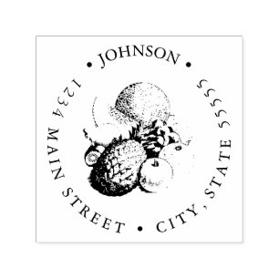 Simple Vintage Still Life Fruit Return Label Self-inking Stamp