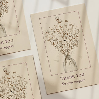 Simple Vintage Style Hand-Painted Watercolor Thank You Card