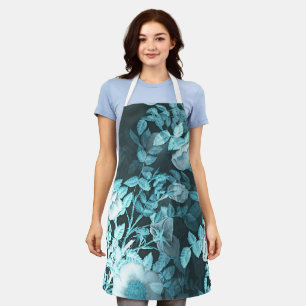 Simple Vintage Victorian White Floral Design Apron