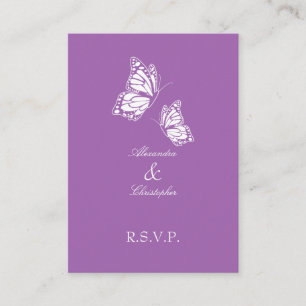Simple Violet Butterfly RSVP Note Mini Enclosure Card