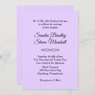 Simple Violet Wedding Invitations