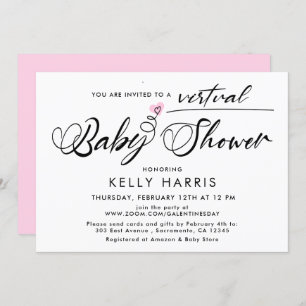 Simple Virtual Baby Girl Shower Invitation