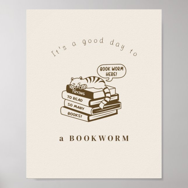 Simple Wall Art Poster | bookworm | bookish  (Front)