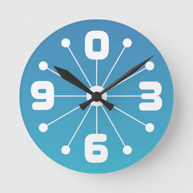 Simple wall clock - blue background (Front)