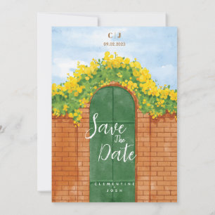 Simple water colour wedding  invitation