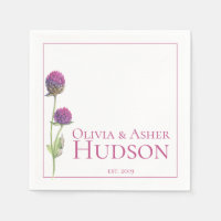 Simple Watercolor Amaranth Thistle Reception