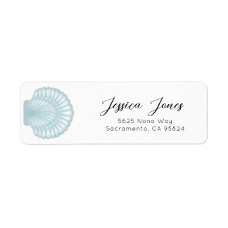 Simple Watercolor Blue Shell Return Address