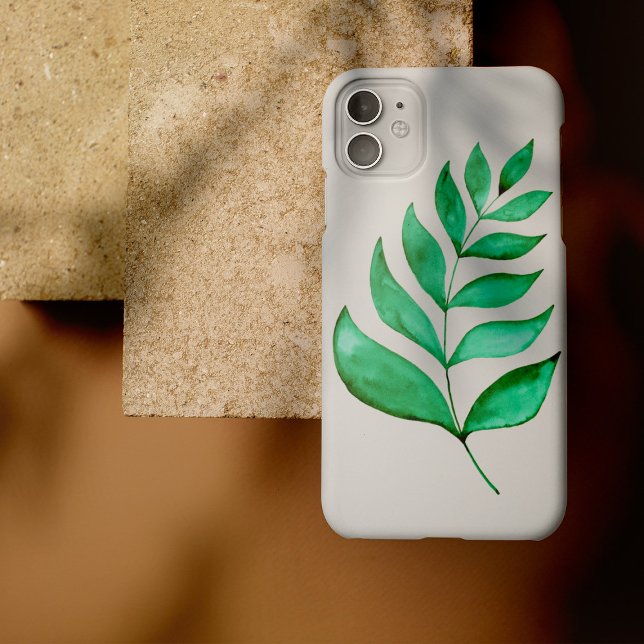 Simple watercolor branch - green Case-Mate iPhone case (Creator Uploaded)