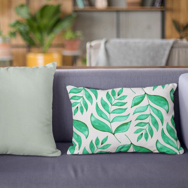 Simple watercolor branches - green decorative cushion (Creator Uploaded)