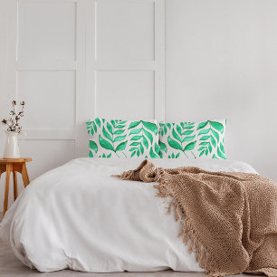 Simple watercolor branches - green pillowcase