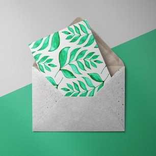 Simple watercolor branches - green postcard