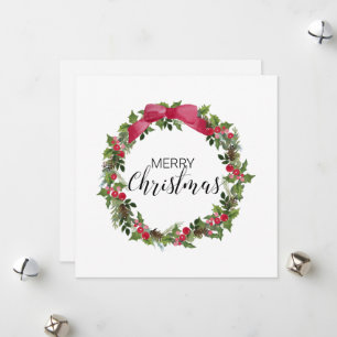 Simple Watercolor Christmas Card No Photo