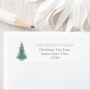 Simple Watercolor Christmas Tree Festive