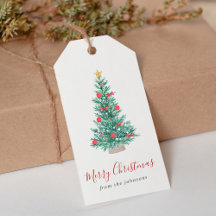 Simple Watercolor Christmas Tree Festive