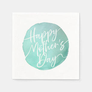 Simple watercolor circle Mother’s Day script Napkin