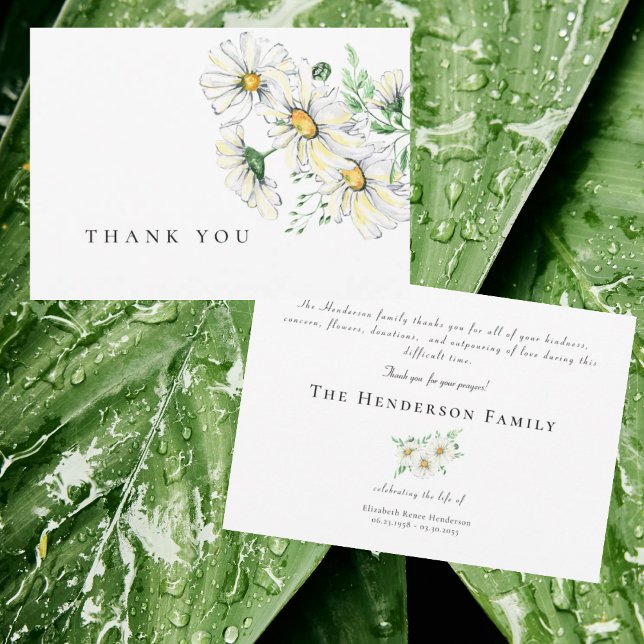 Simple Watercolor Daisies Funeral Thank You (Creator Uploaded)
