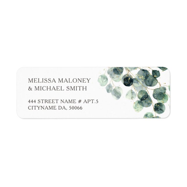 Simple Watercolor Eucalyptus Leaves |  Wedding (Front)