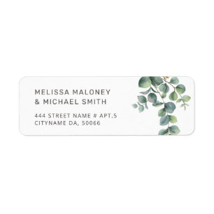 Simple Watercolor Eucalyptus Leaves Wedding