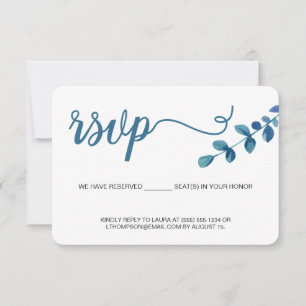 Simple Watercolor Eucalyptus RSVP no mailing Card