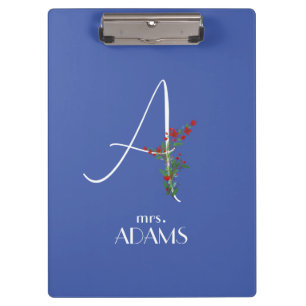 Simple watercolor flower letter A  Clipboard