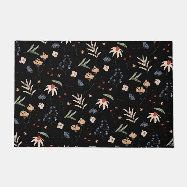 Simple watercolor flowers 1 doormat (Front)