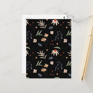 Simple watercolor flowers 1 postcard