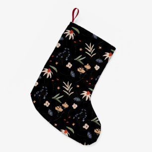 Simple watercolor flowers 1 small christmas stocking