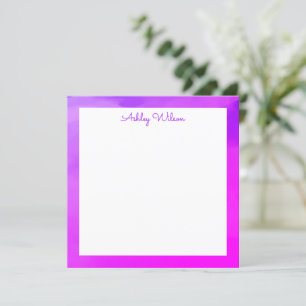Simple watercolor gradient purple handwritten name thank you card