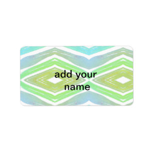 Simple watercolor green blue texture   label