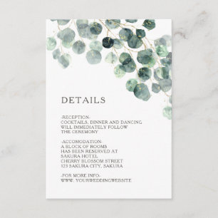 Simple Watercolor Leave Greenery Wedding Enclosure Card