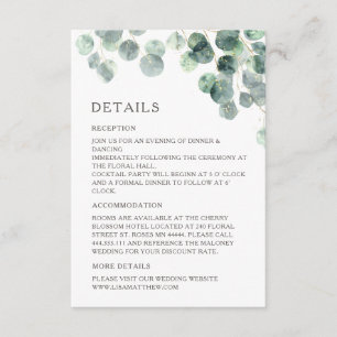Simple Watercolor Leave Greenery Wedding Enclosure Card