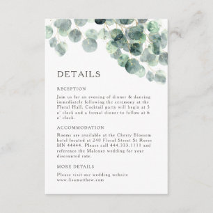 Simple Watercolor Leave Greenery Wedding Enclosure Card