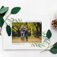 Simple Watercolor Leaves Modern Photo