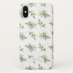 Simple Watercolor Leaves Pattern Personalised Case-Mate iPhone Case
