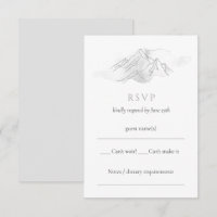 Simple Watercolor Mountain Scenic Nature Wedding