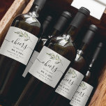 Simple Watercolor Olive Green Branch Wine Label<br><div class="desc">Simple Watercolor Olive Green Branch</div>