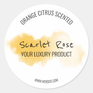 Simple Watercolor Orange And White Product Labels