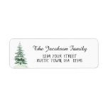 Simple Watercolor Pine Tree Return Address<br><div class="desc">This simple return address label will add some rustic style to your holiday mailings. Features a beautiful design with a single snow covered watercolor pine tree. Great way to add some charm when mailing out your Christmas cards.</div>