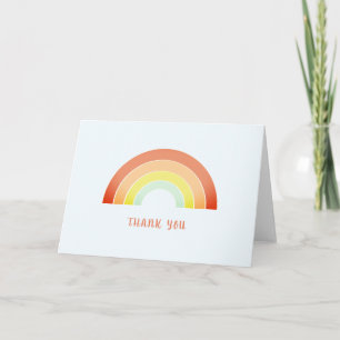 Simple Watercolor Rainbow Thank You Colorful Card