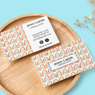 Simple Watercolor Rainbows Pattern Cool Business Card
