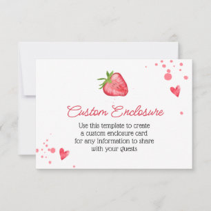 Simple Watercolor Strawberry Customised Card