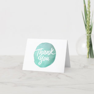 Simple watercolor thank you script design card