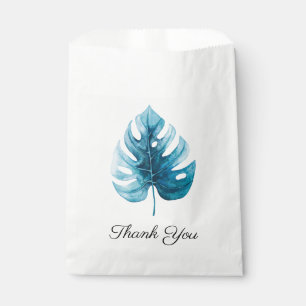 Simple Watercolor Tropical Leaf Thank You Favour Bags