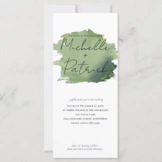 Simple Watercolor Wedding Invitation