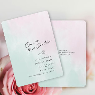 Simple Watercolor Wedding Save The Date Card