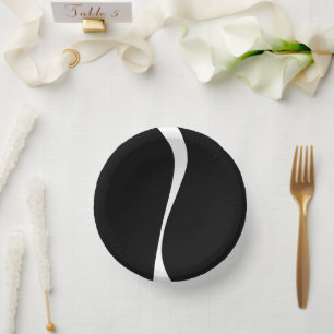 Simple Waves 2 - Black and White Paper Plate