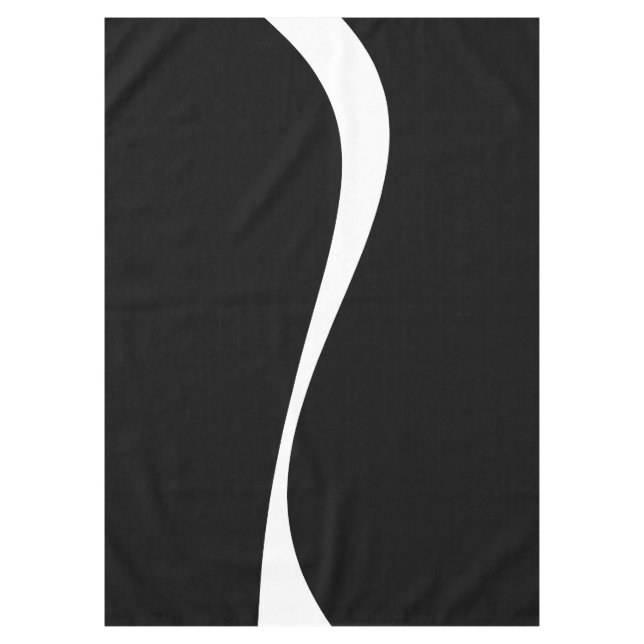 Simple Waves 2 - Black and White Tablecloth (Front)